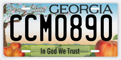 GA license plate CCM0890