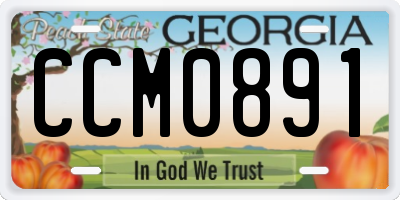 GA license plate CCM0891