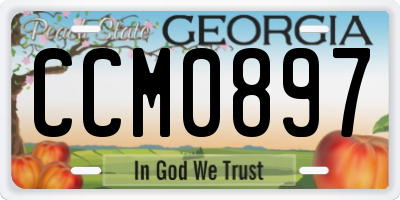 GA license plate CCM0897