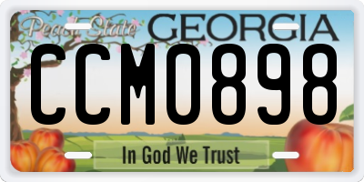 GA license plate CCM0898