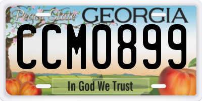 GA license plate CCM0899