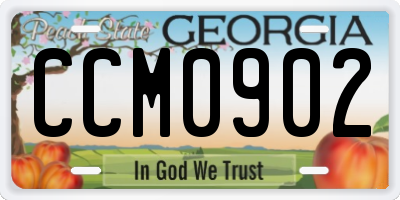 GA license plate CCM0902