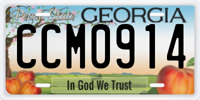 GA license plate CCM0914