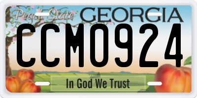 GA license plate CCM0924