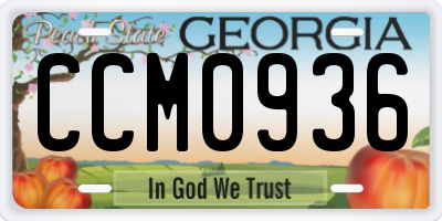 GA license plate CCM0936
