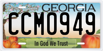 GA license plate CCM0949