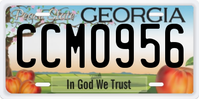 GA license plate CCM0956