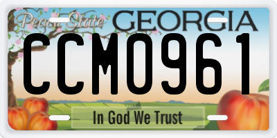 GA license plate CCM0961