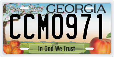 GA license plate CCM0971