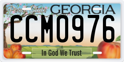 GA license plate CCM0976