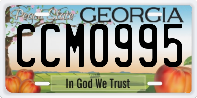 GA license plate CCM0995