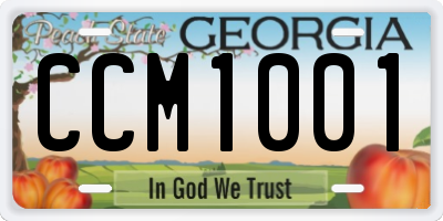 GA license plate CCM1001