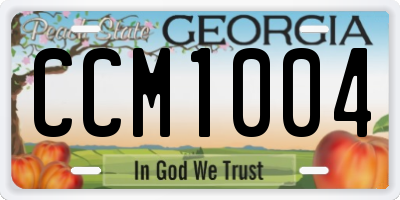 GA license plate CCM1004