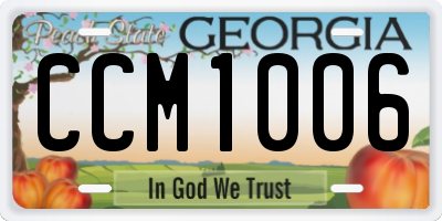 GA license plate CCM1006