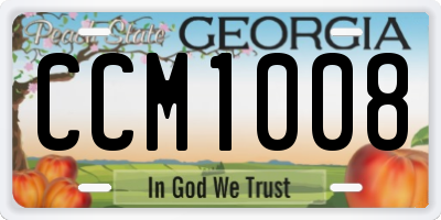 GA license plate CCM1008