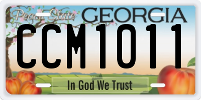 GA license plate CCM1011