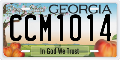 GA license plate CCM1014