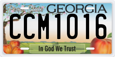 GA license plate CCM1016
