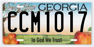 GA license plate CCM1017