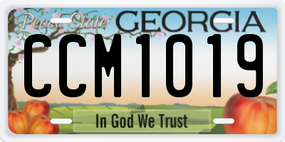GA license plate CCM1019
