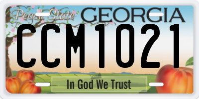 GA license plate CCM1021
