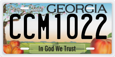 GA license plate CCM1022