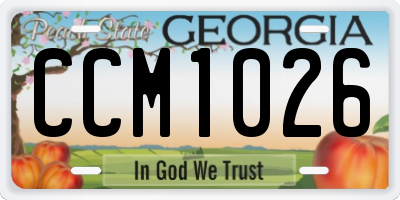 GA license plate CCM1026