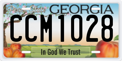 GA license plate CCM1028