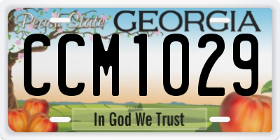 GA license plate CCM1029
