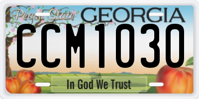 GA license plate CCM1030