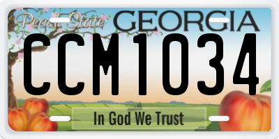GA license plate CCM1034