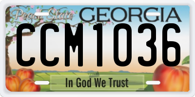 GA license plate CCM1036