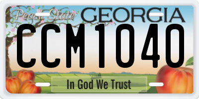 GA license plate CCM1040