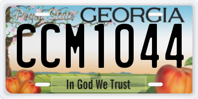 GA license plate CCM1044