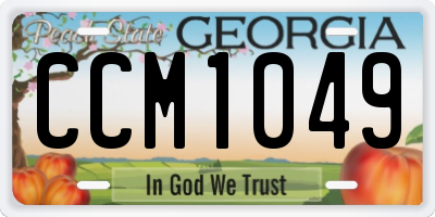 GA license plate CCM1049