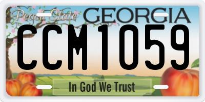 GA license plate CCM1059