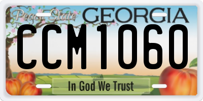 GA license plate CCM1060
