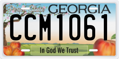 GA license plate CCM1061