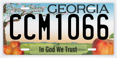 GA license plate CCM1066