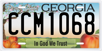GA license plate CCM1068