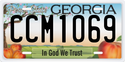 GA license plate CCM1069