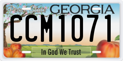 GA license plate CCM1071