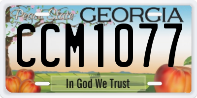 GA license plate CCM1077