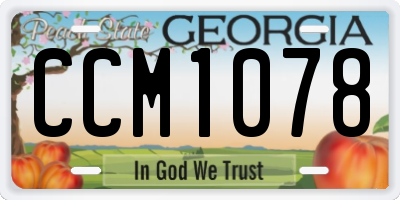 GA license plate CCM1078