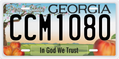 GA license plate CCM1080