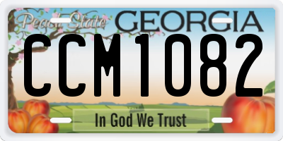 GA license plate CCM1082