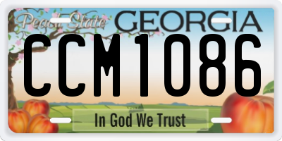 GA license plate CCM1086