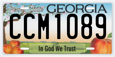 GA license plate CCM1089