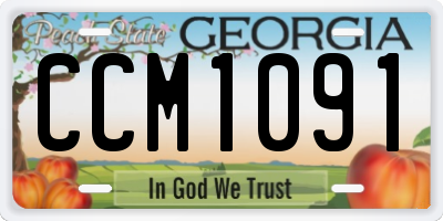 GA license plate CCM1091