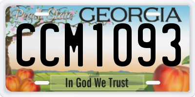GA license plate CCM1093